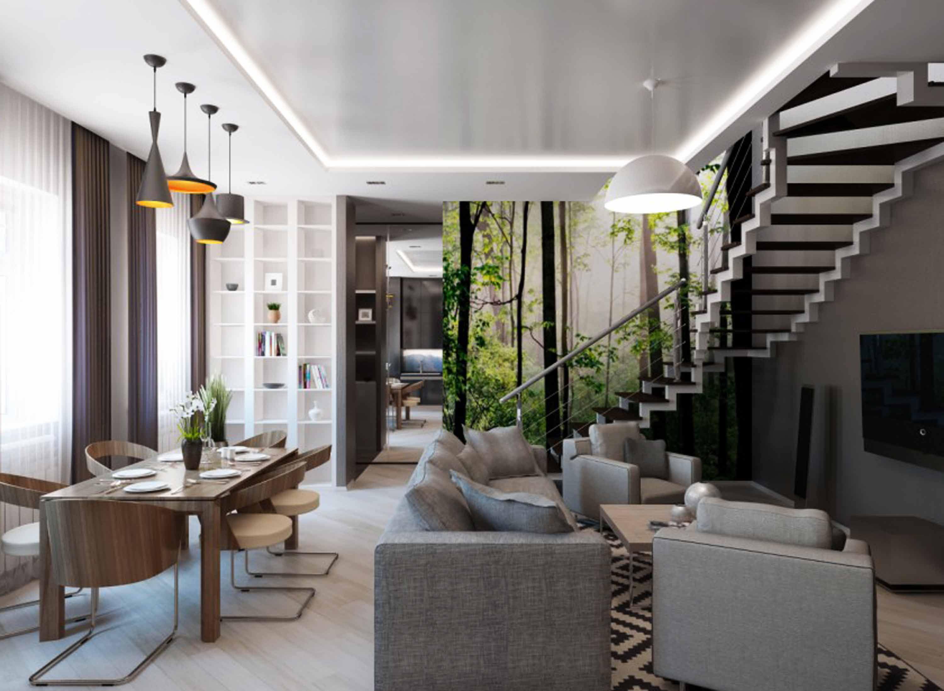 Дизайн таунхауса White Strip Дизайн таунхаусов CASUAL HOME